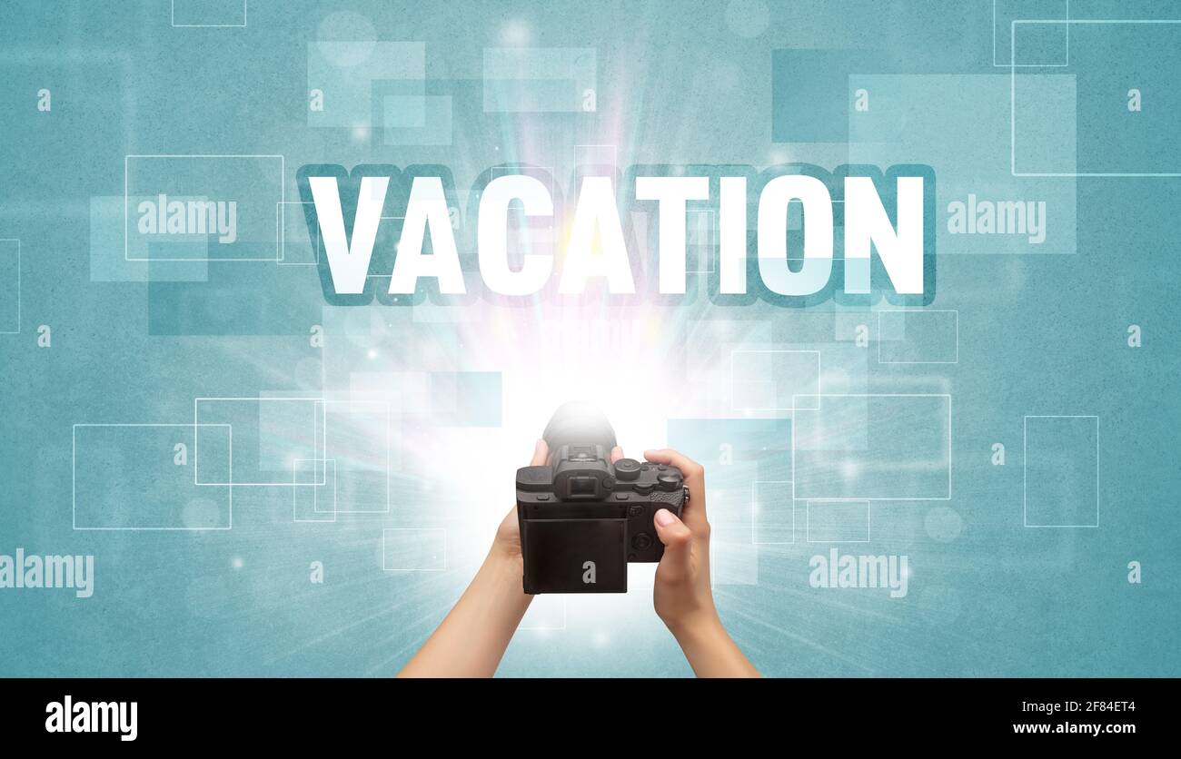 fotocamera digitale portatile, concetto di viaggio Foto Stock