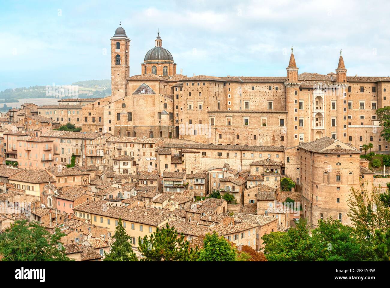 Skyline storico di Urbino, Marche, Italia Foto Stock