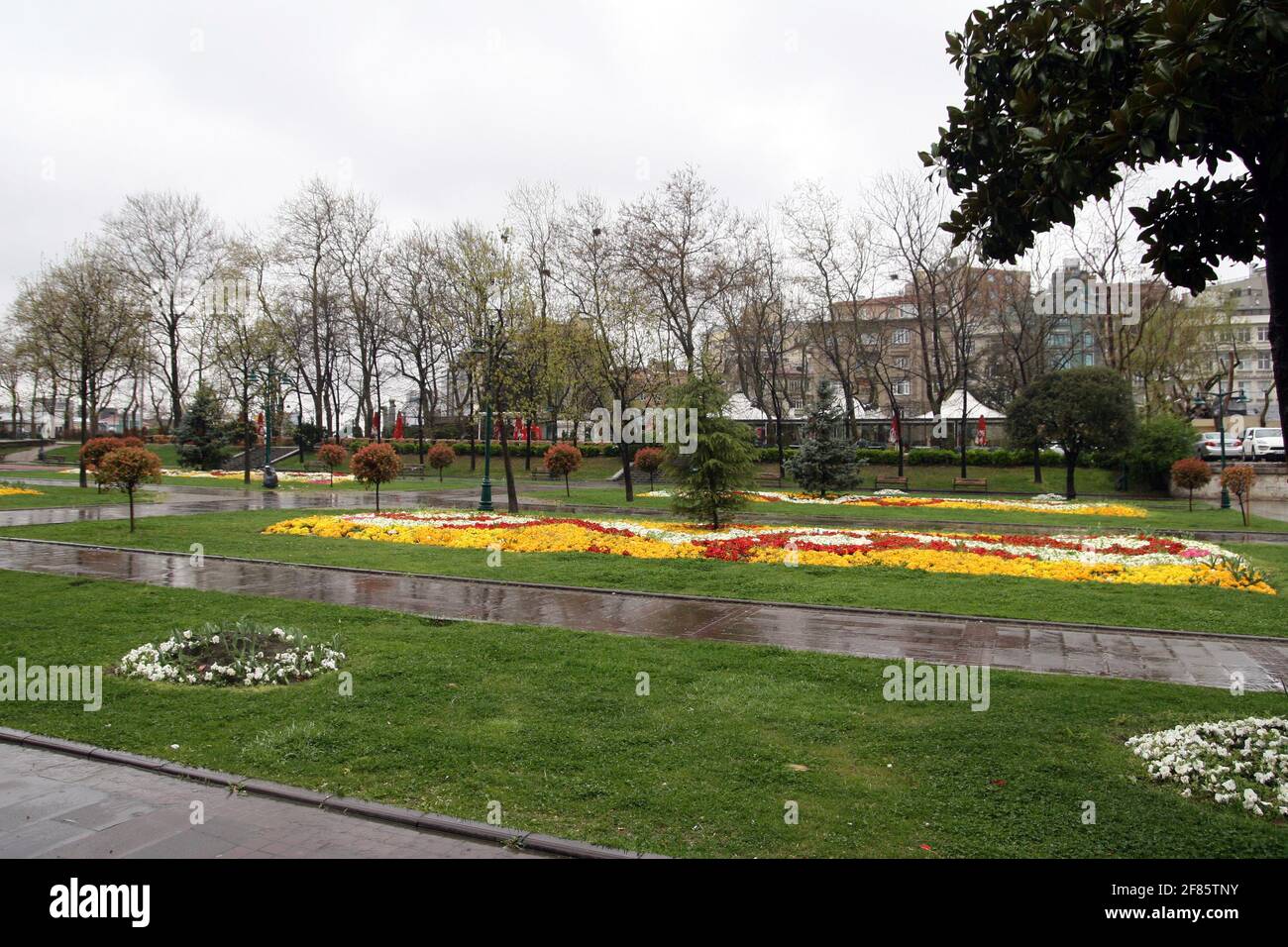 Taksim Gezi Park, Istanbul, Turchia nel mese di aprile 2012 Foto Stock