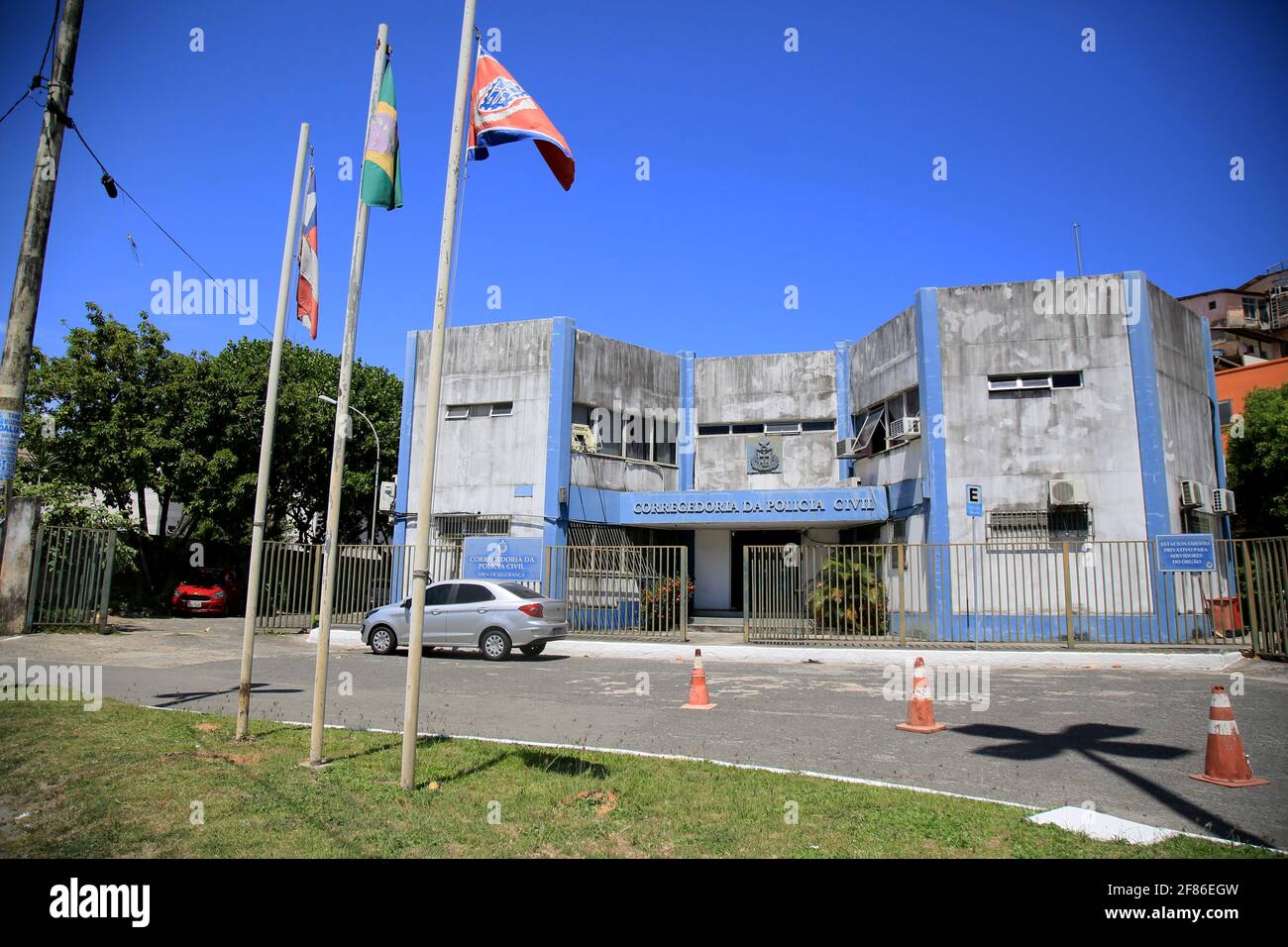 salvador, bahia, brasile - 9 dicembre 2020: Facciata della Corregedoria da Policia Civil da Bahia nella città di Salvador. *** Local Caption *** Foto Stock