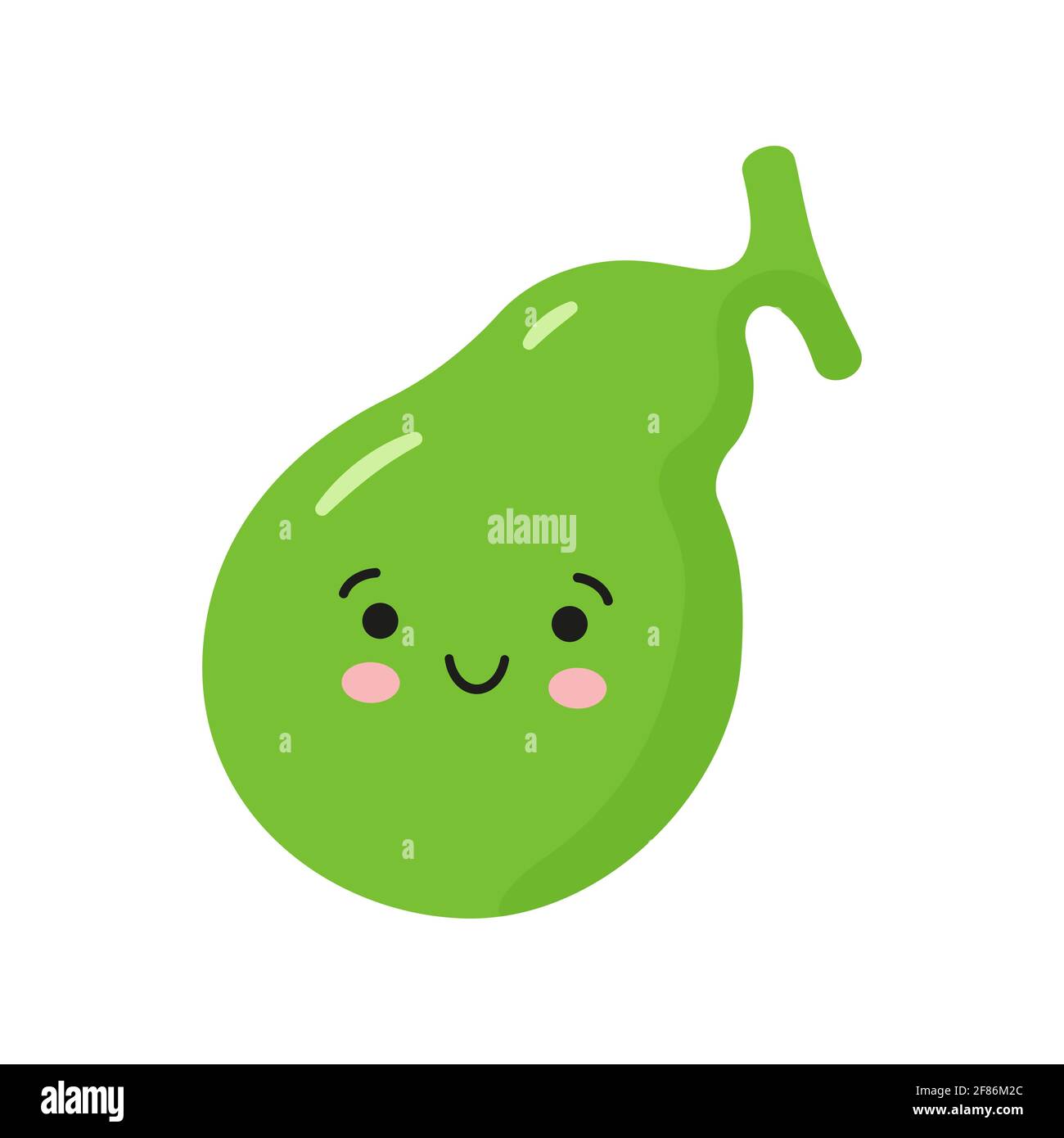 Felice cistifellea sana. Immagine vettoriale isolata su sfondo bianco Illustrazione Vettoriale