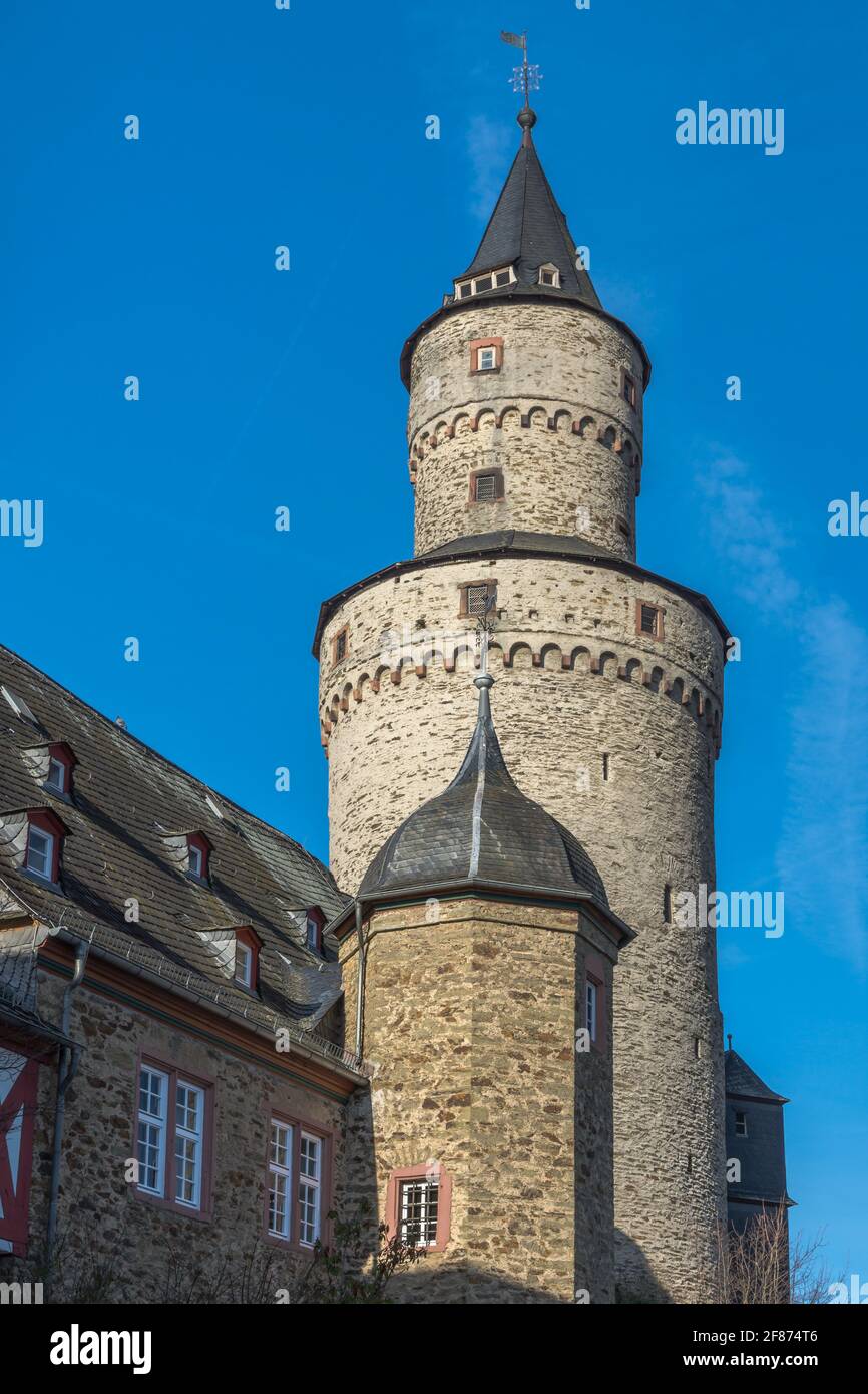 Hexenturm, Torre delle streghe a Idstein, Taunus, Assia, Germania Foto Stock