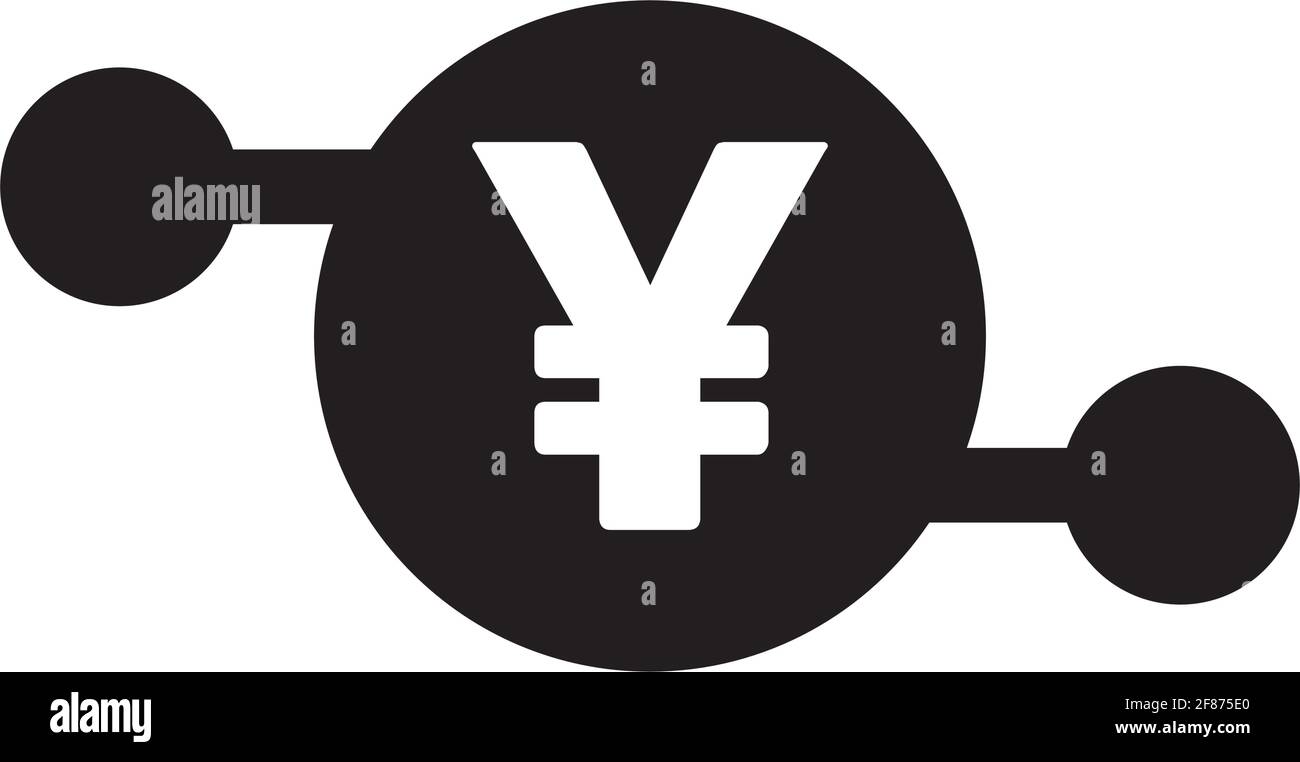 Icona Yuan digitale valuta vettoriale per le transazioni digitali per risorsa e portafoglio in un grafico a colori piatto Illustrazione Vettoriale