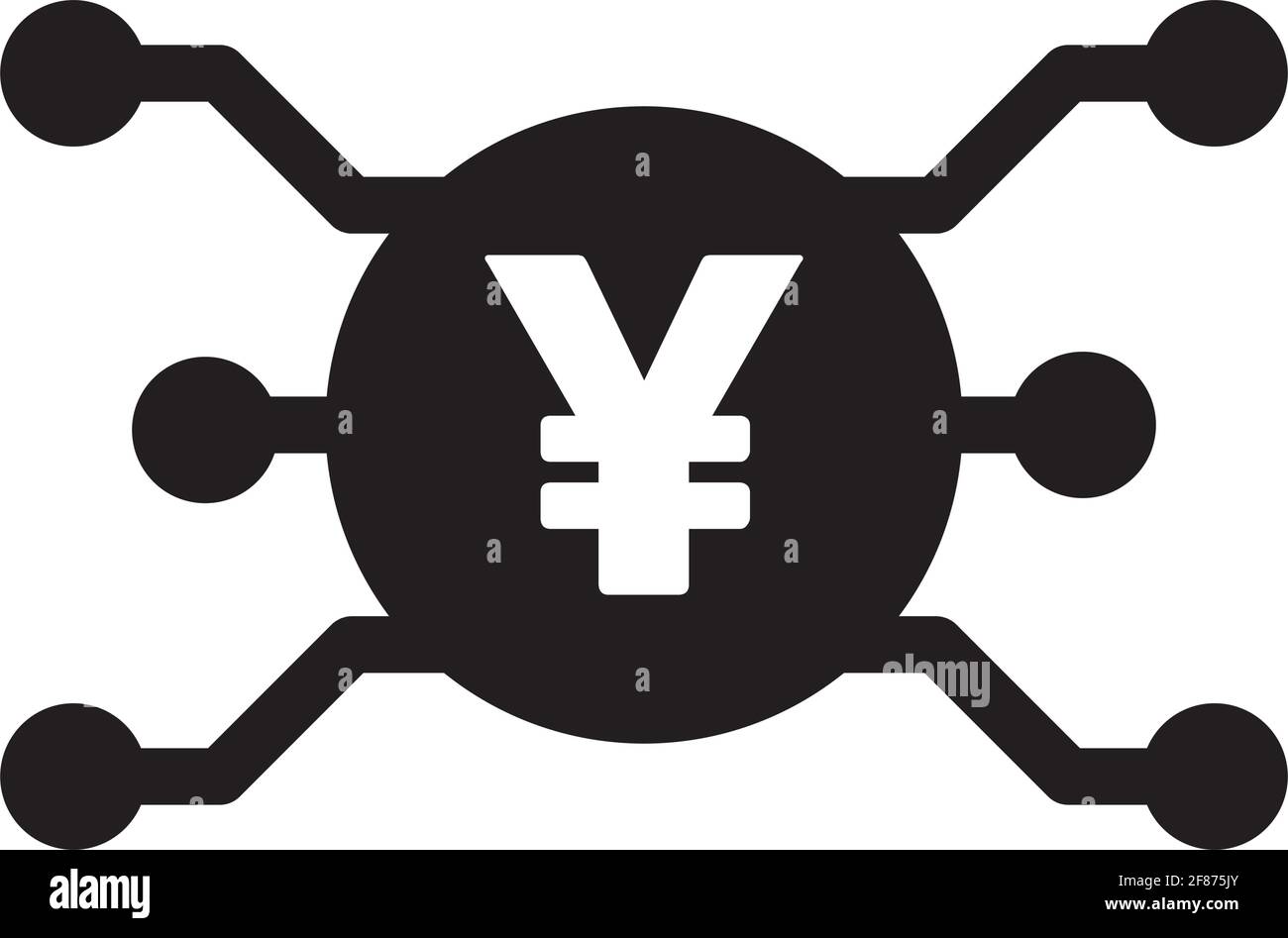 Icona Yen digitale valuta vettoriale per le transazioni digitali per risorsa e portafoglio in un grafico a colori piatto Illustrazione Vettoriale