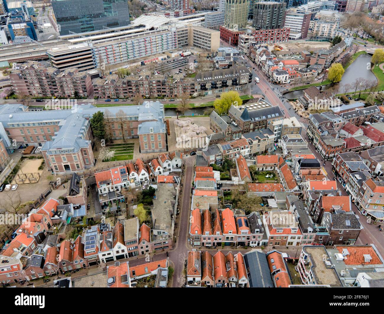 Veduta aerea di Leiden, Paesi Bassi Foto Stock
