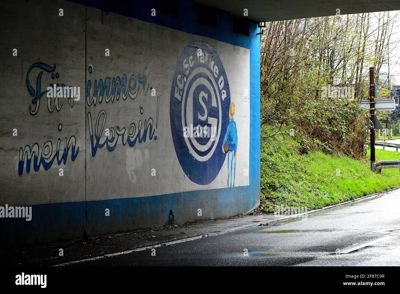 Graffiti in metropolitana vicino alla Veltins Arena di Gelsenkirchen: Per sempre il mio club! Foto Stock