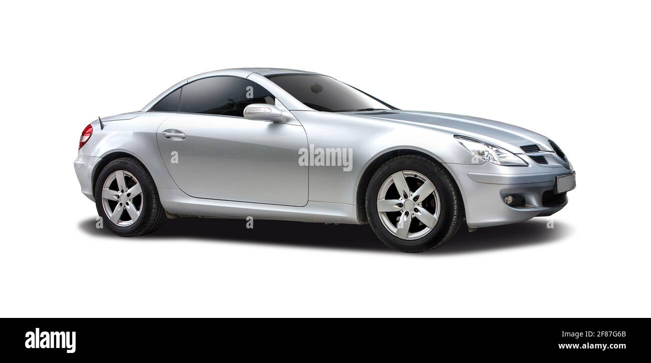 Mercedes Benz SLK isolato su sfondo bianco Foto Stock