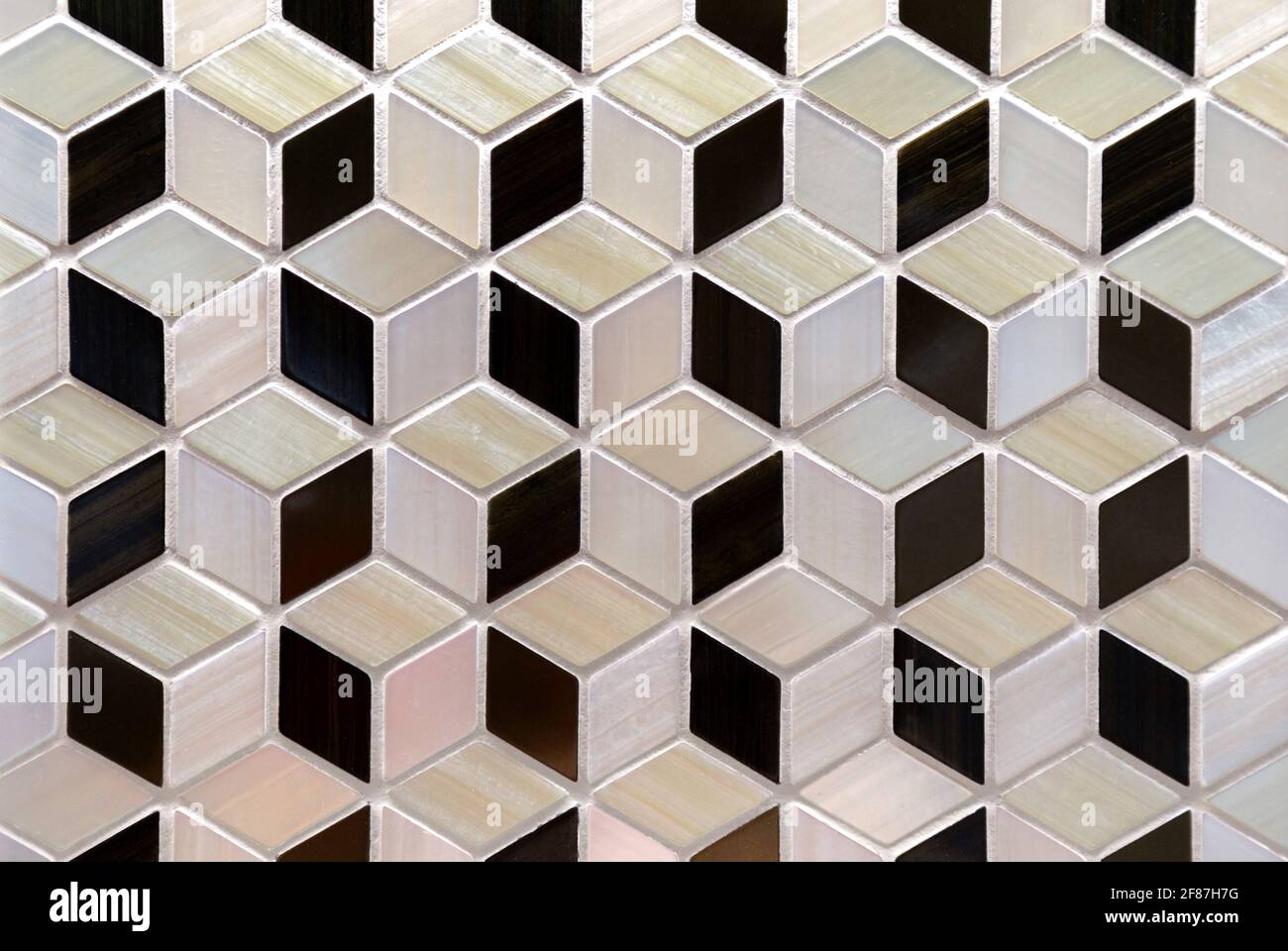 tessere geometriche a cubetti. sfondo, trama, motivo e sfondo. Foto Stock