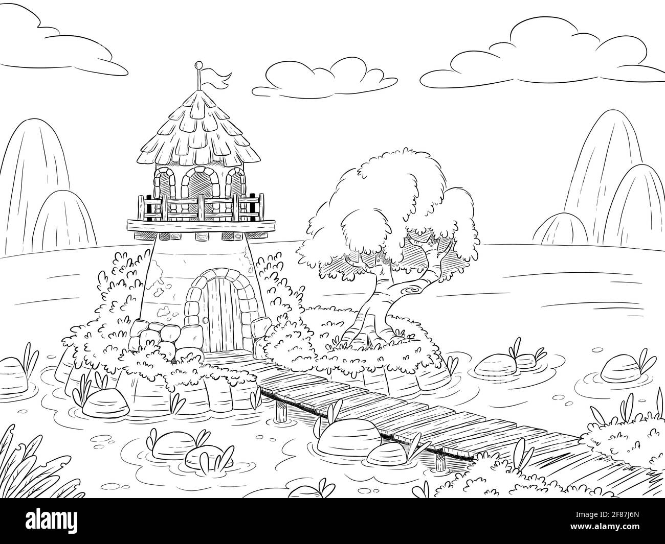 giardini pensili di babilonia disegni da colorare - 6 Giardino del faro Foto e Immagini Stock in Bianco e Nero - Alamy