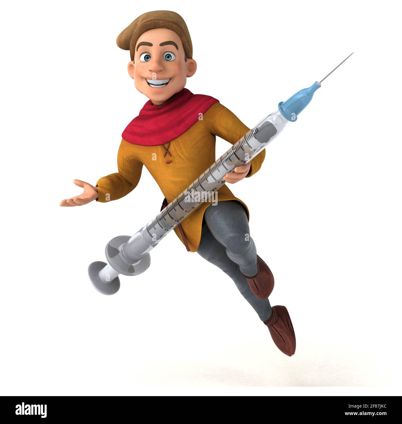 3D Illustrazione di un carattere storico medievale Foto Stock