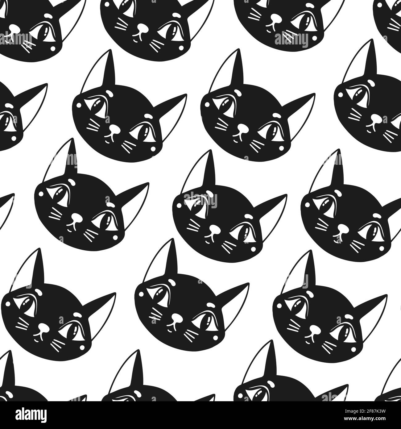 Senza cuciture motivo gatto felice background.cute cucciolo animale. Illustrazione Vettoriale