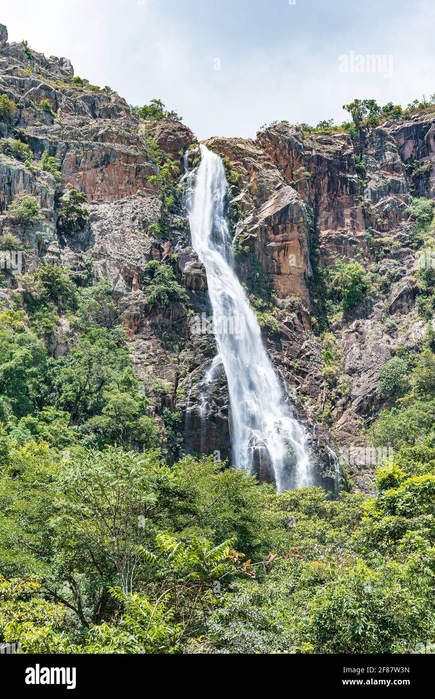 São Roque de Minas - MG, Brasile - 14 dicembre 2020: Riserva naturale della cascata di Cerradão. Sierra di Canastra. Destinazione turistica di eco tour Foto Stock