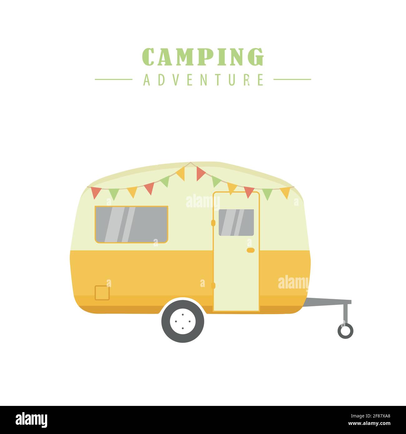 vacanze estive in camper su strada Illustrazione Vettoriale
