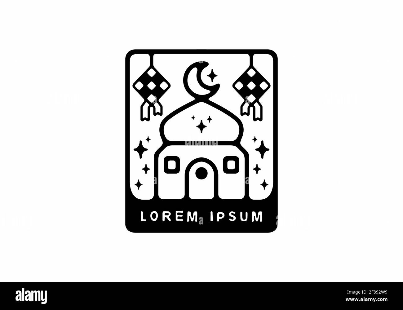 Colorato tema ramadan logo design Illustrazione Vettoriale