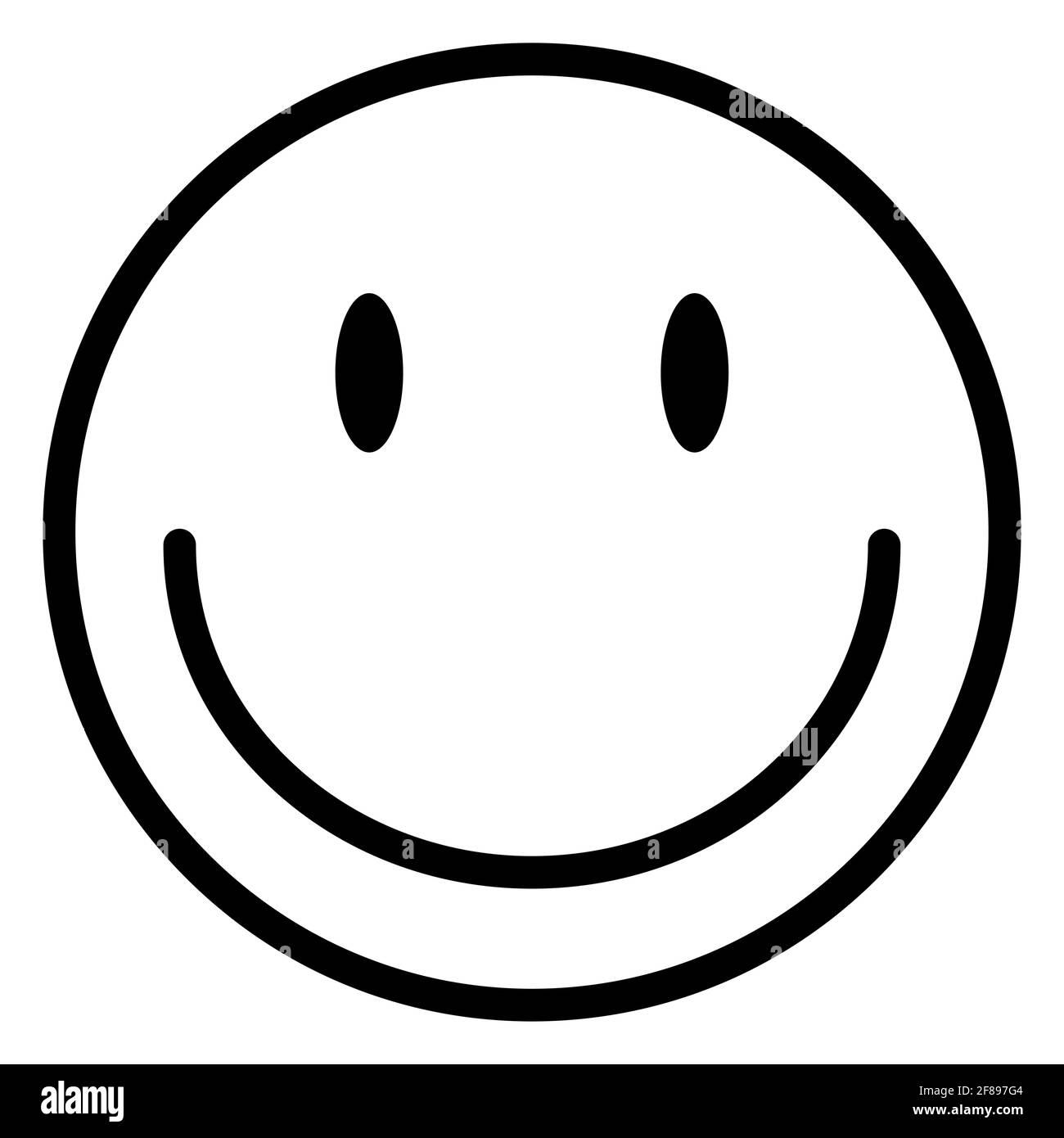 Felice emoticon sorriso faccia isolato su sfondo bianco. Icona del carattere vettoriale . Illustrazione Vettoriale