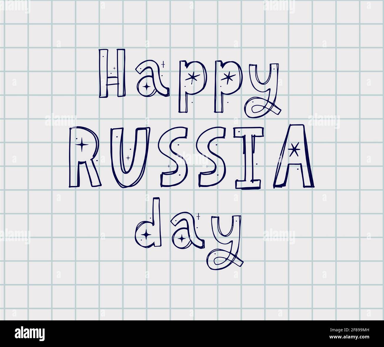 Giorno della Russia, 12 giugno. Illustrazione vettoriale. Un'ottima carta regalo per le feste. Scritta in russo. Illustrazione Vettoriale