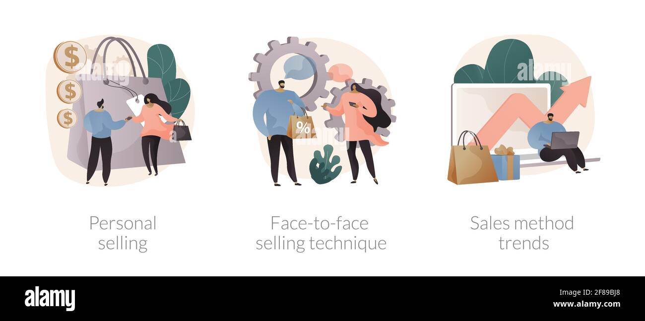 Illustrazioni vettoriali del concetto astratto del lavoro del venditore. Illustrazione Vettoriale