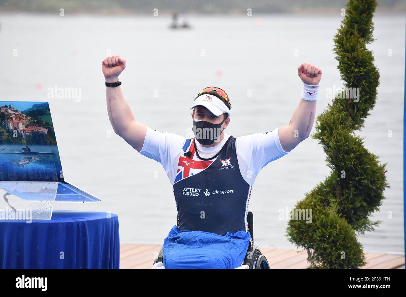 Benjamin Pritchard (GBR), medaglia d'argento, scafi singoli da uomo PR1 durante i Campionati europei di canottaggio 2021 , Canoying, - Foto .LiveMedia/Danilo Vigo Foto Stock