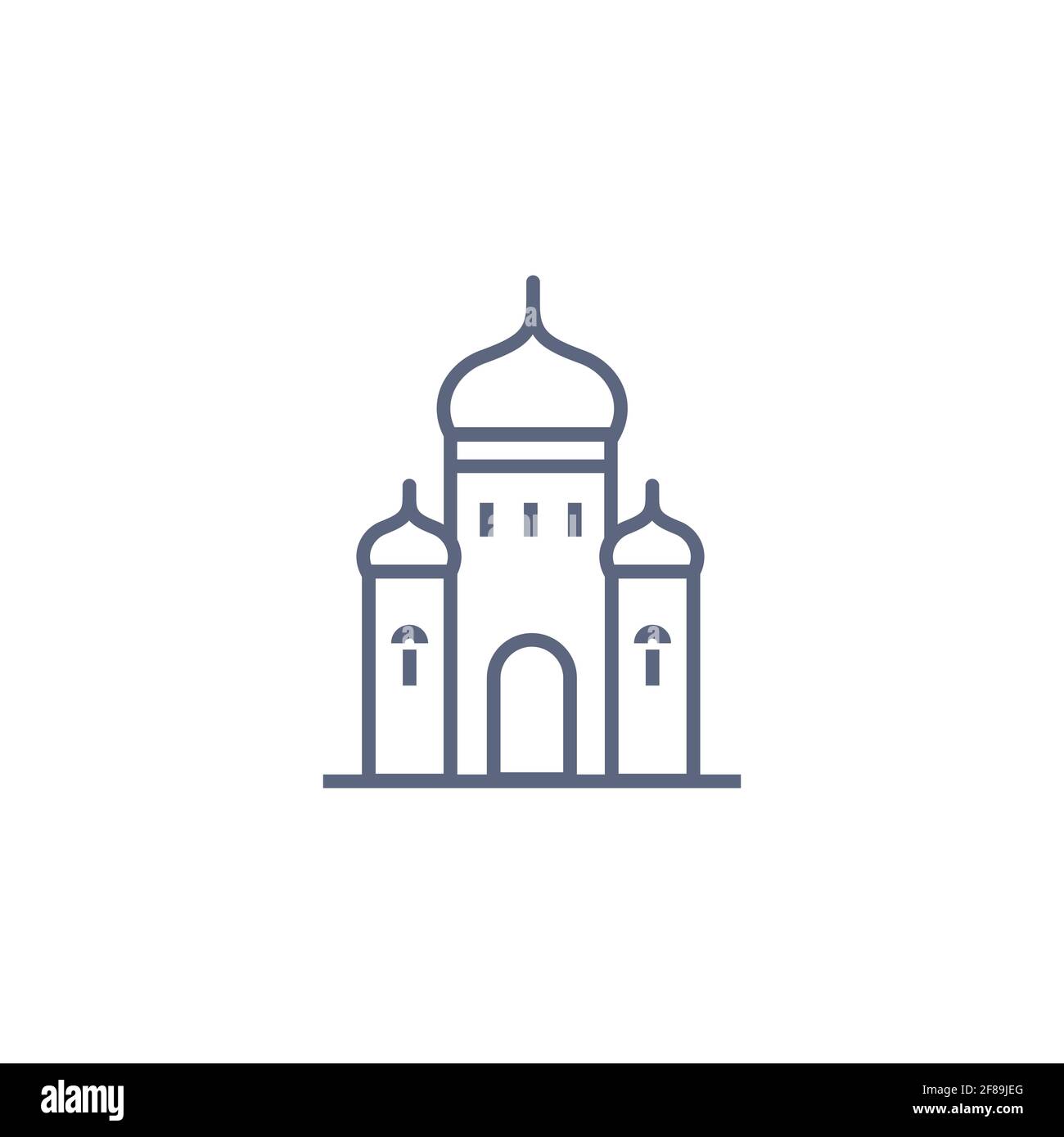 Icona della linea della Chiesa - cappella ortodossa semplice pittogramma lineare su sfondo bianco. Illustrazione vettoriale Illustrazione Vettoriale