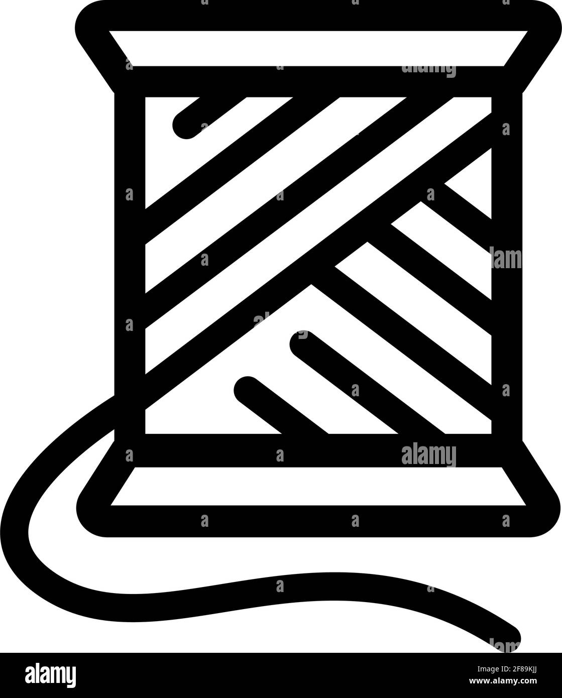 Icona di spool del thread in stile outline. Icona cucito. Icona vettore. Illustrazione vettoriale isolata su sfondo bianco. Illustrazione Vettoriale