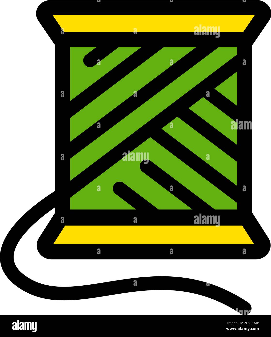 Icona di spool di thread in stile semplice. Icona del colore di cucitura. Icona vettore. Illustrazione vettoriale isolata su sfondo bianco. Illustrazione Vettoriale