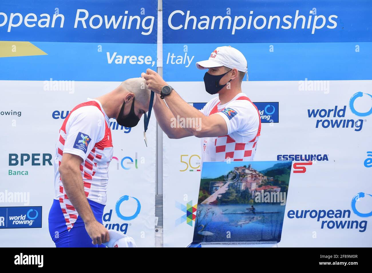 Martin Sinkovic, Valent Sinkovic (CRO), medaglia d'oro, coppia di uomini durante i Campionati europei di canottaggio 2021 , Canoying, - Photo .LiveMedia/Danilo Vigo Foto Stock