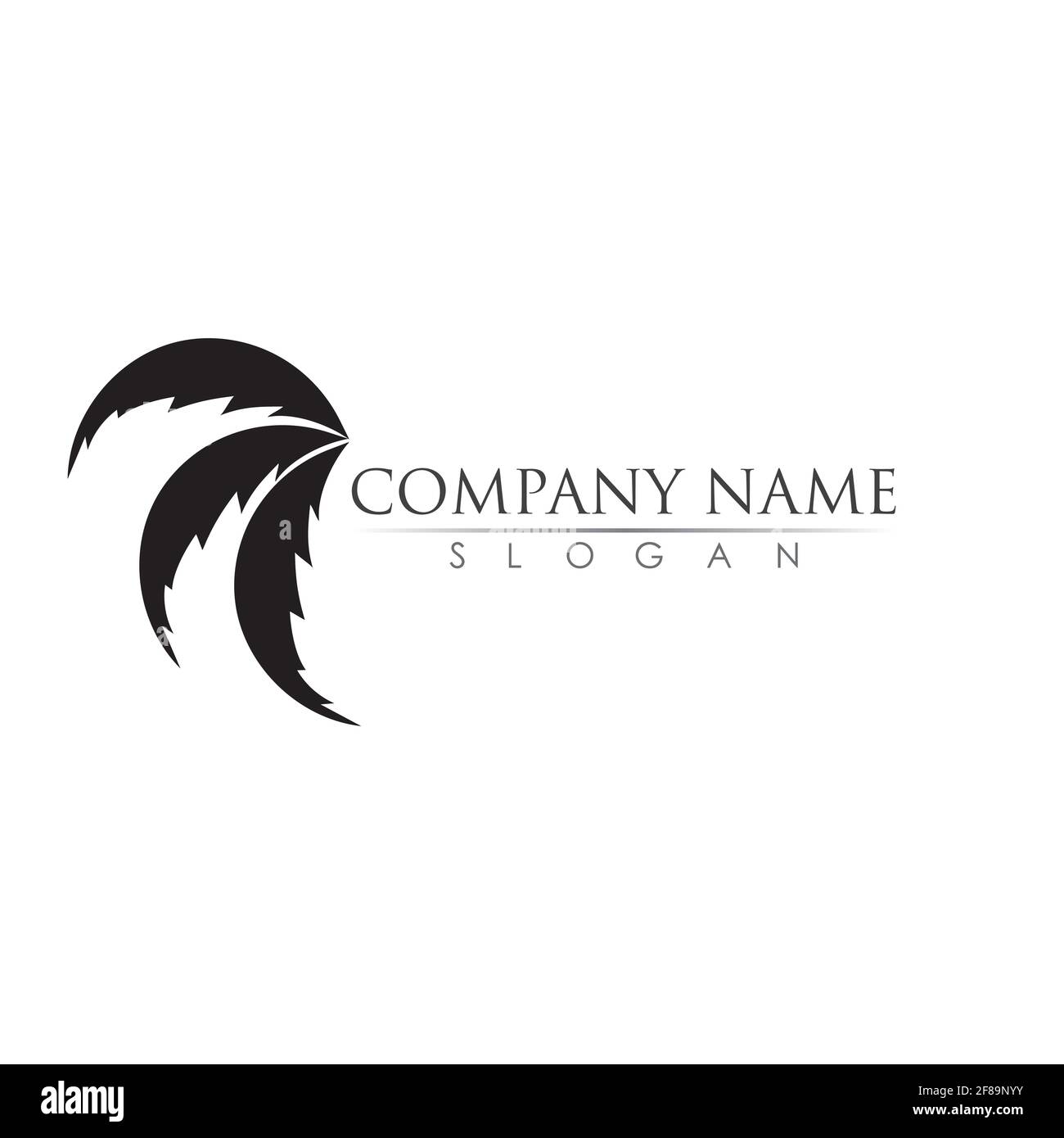 Disegno dell'illustrazione vettoriale del modello del logo Palm Tree Illustrazione Vettoriale