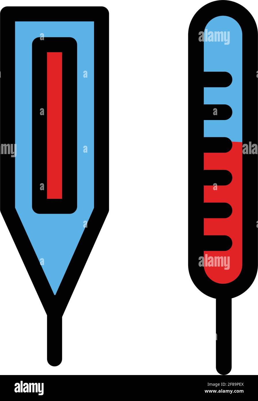 Icona del vettore del termometro, termometro medico per controllare la febbre, icona del glifo del termometro elettronico. Misurazione della temperatura corporea. Illustrazione Vettoriale