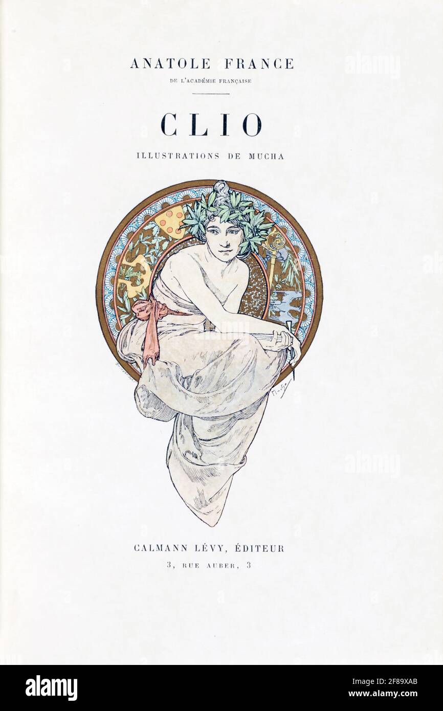Clio – Art Nouveau di Alphonse Mucha Foto Stock