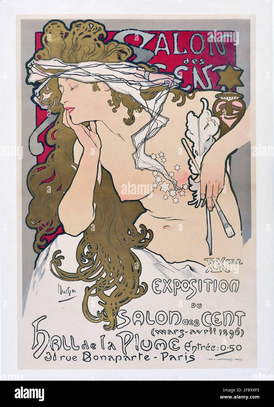 Salon Des cent – Art Nouveau di Alphonse Mucha 1896 Foto Stock