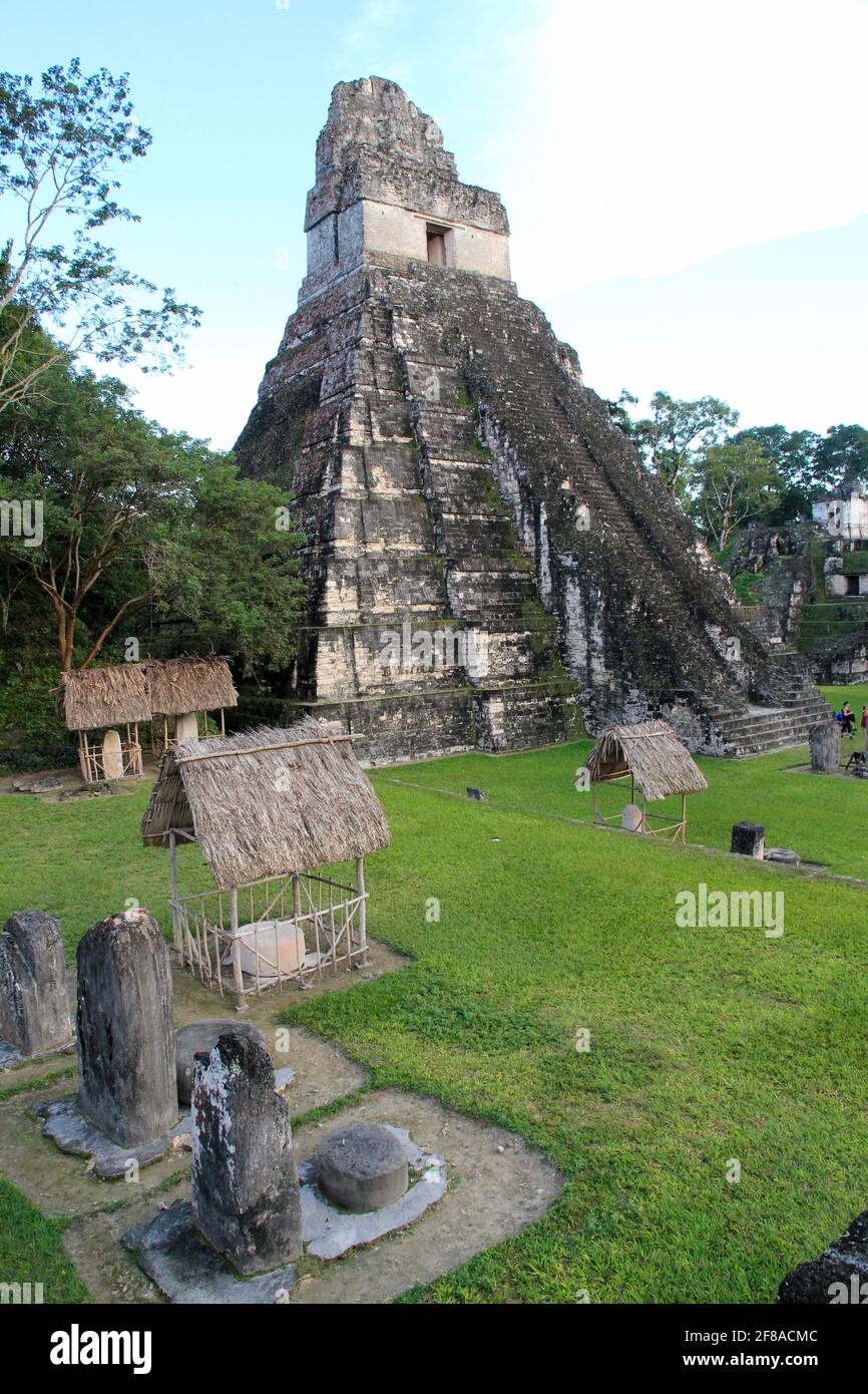 Rovine del tempio a Tikal, Guatamala Foto Stock