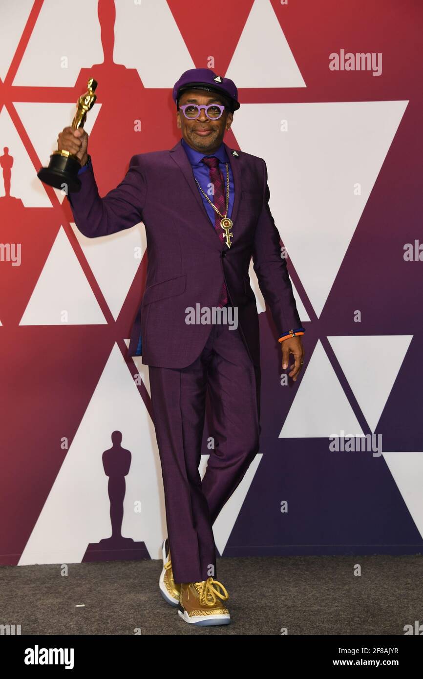 Vincitori Oscar Spike Lee nella Sala Stampa durante la 91esima edizione del Premio annuale dell'Accademia, Oscar, tenuto al Dolby Theatre di Hollywood, California, Domenica 24 Febbraio 2019 Foto di Jennifer Graylock-Graylock.com 917-519-7666 Foto Stock