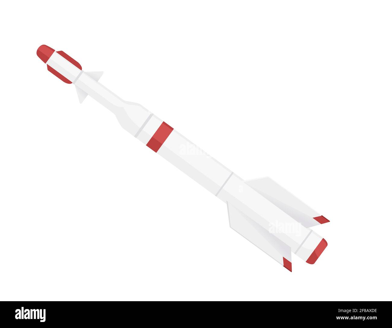 Arma da razzo militare vettore di lancio nucleare illustrazione isolato su bianco sfondo Illustrazione Vettoriale