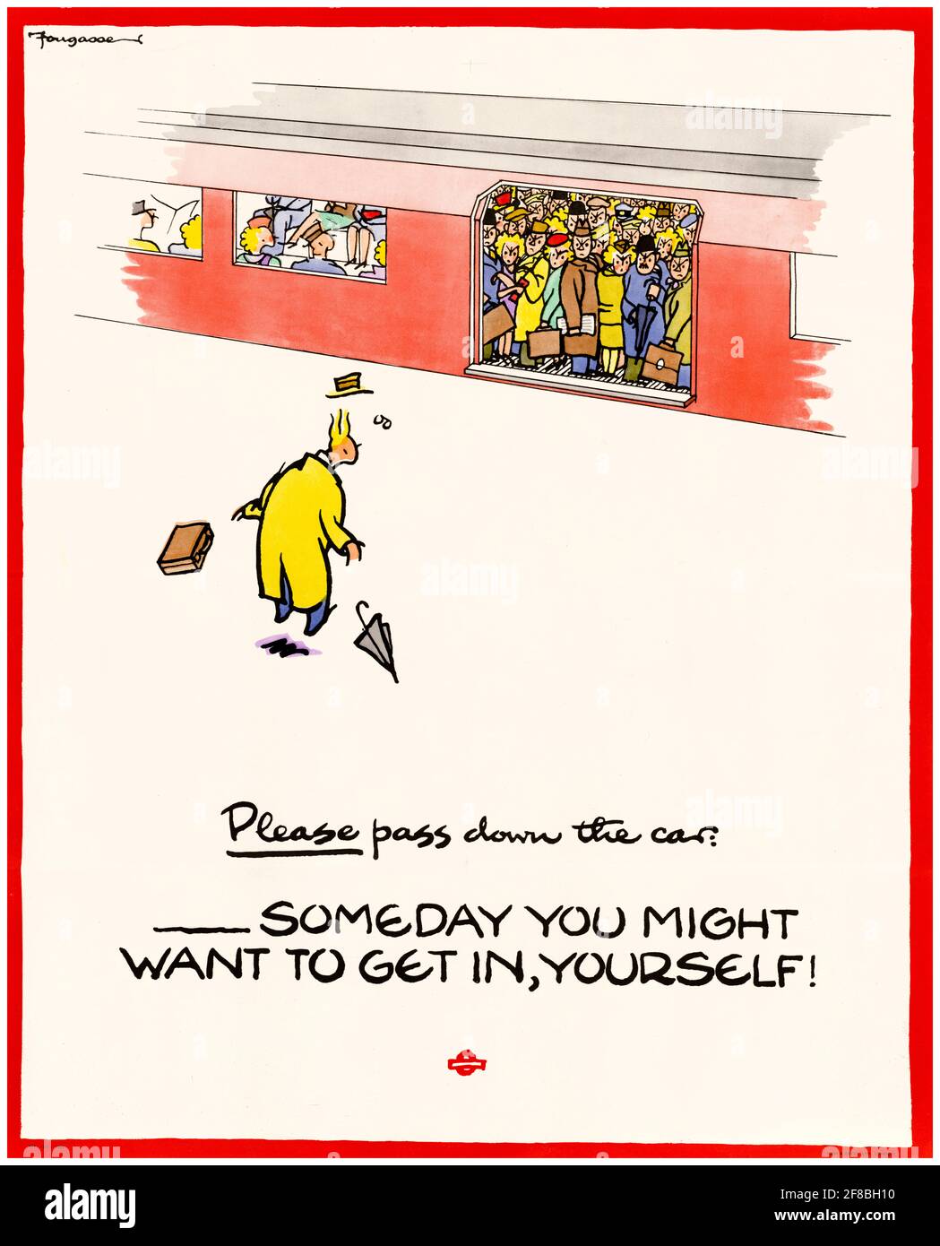 British, poster WW2 London Transport, si prega di passare giù per l'auto (treno), Someday si potrebbe voler entrare in voi stessi!, 1942-1945 Foto Stock