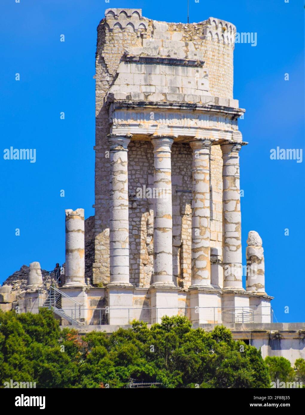 Trofeo di Augusto, antico monumento romano a la Turbie, a sud della Francia. Foto Stock