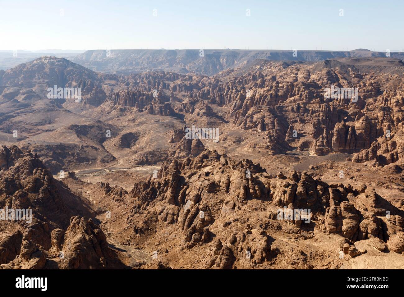 Erose montagne nel deserto sassoso di al Ula, Arabia Saudita Foto Stock