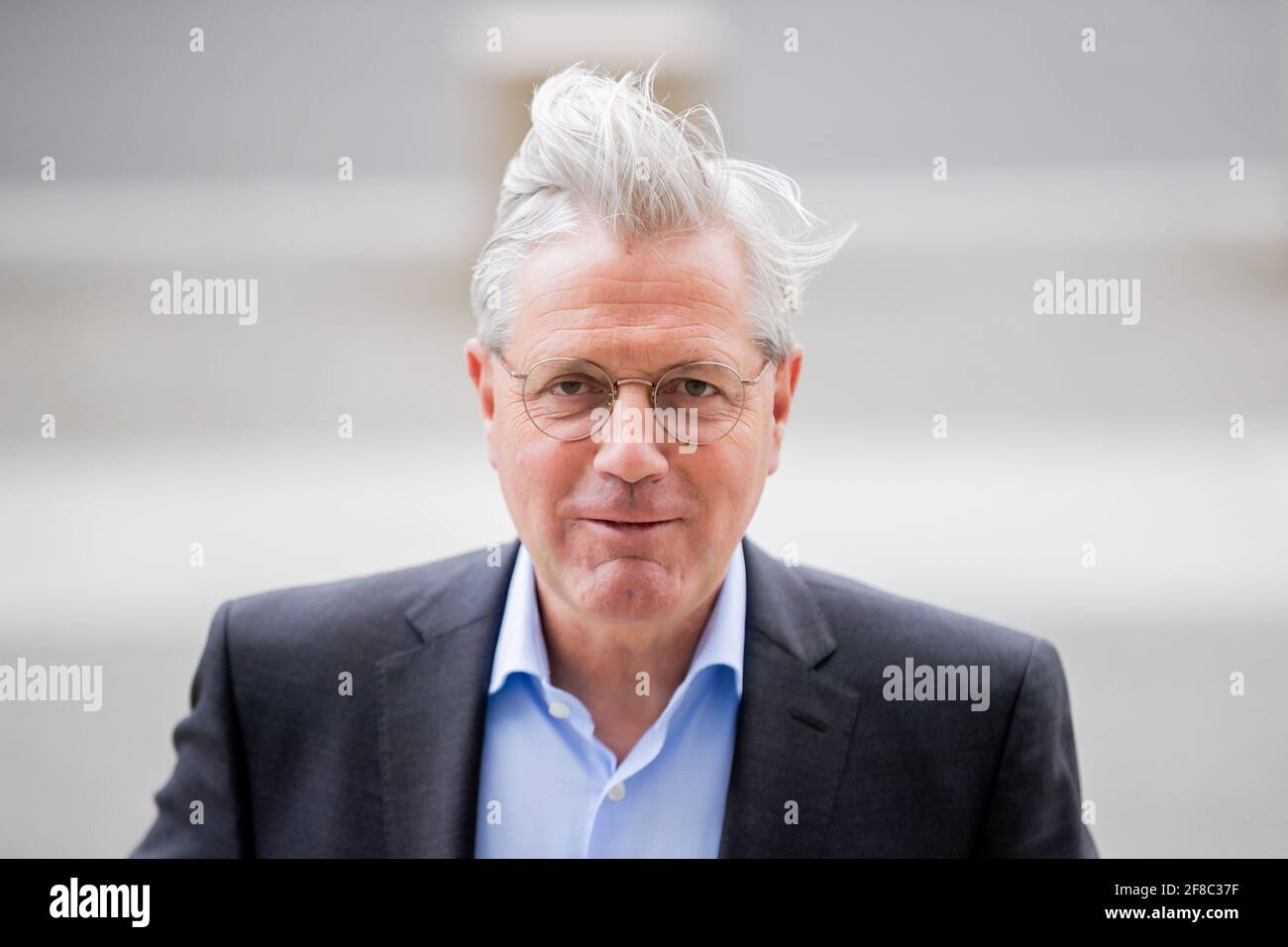 Berlino, Germania. 13 Apr 2021. Norbert Röttgen (CDU), presidente della commissione per gli affari esteri, arriva al Bundestag per la riunione del gruppo parlamentare CDU/CSU. Credit: Christoph Soeder/dpa/Alamy Live News Foto Stock