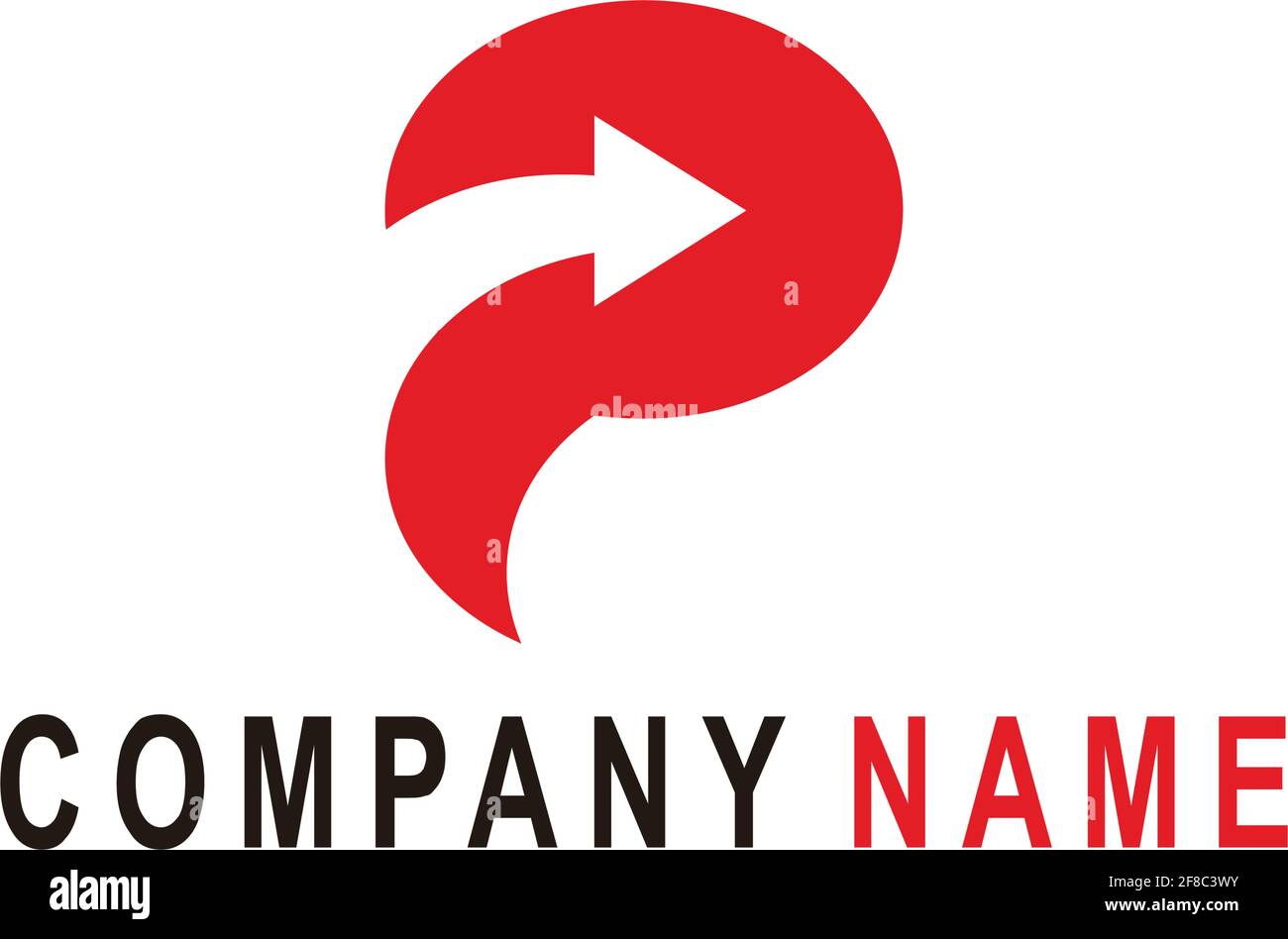 Lettera astratta P freccia direzione logo icona vettore concetto grafico design Illustrazione Vettoriale