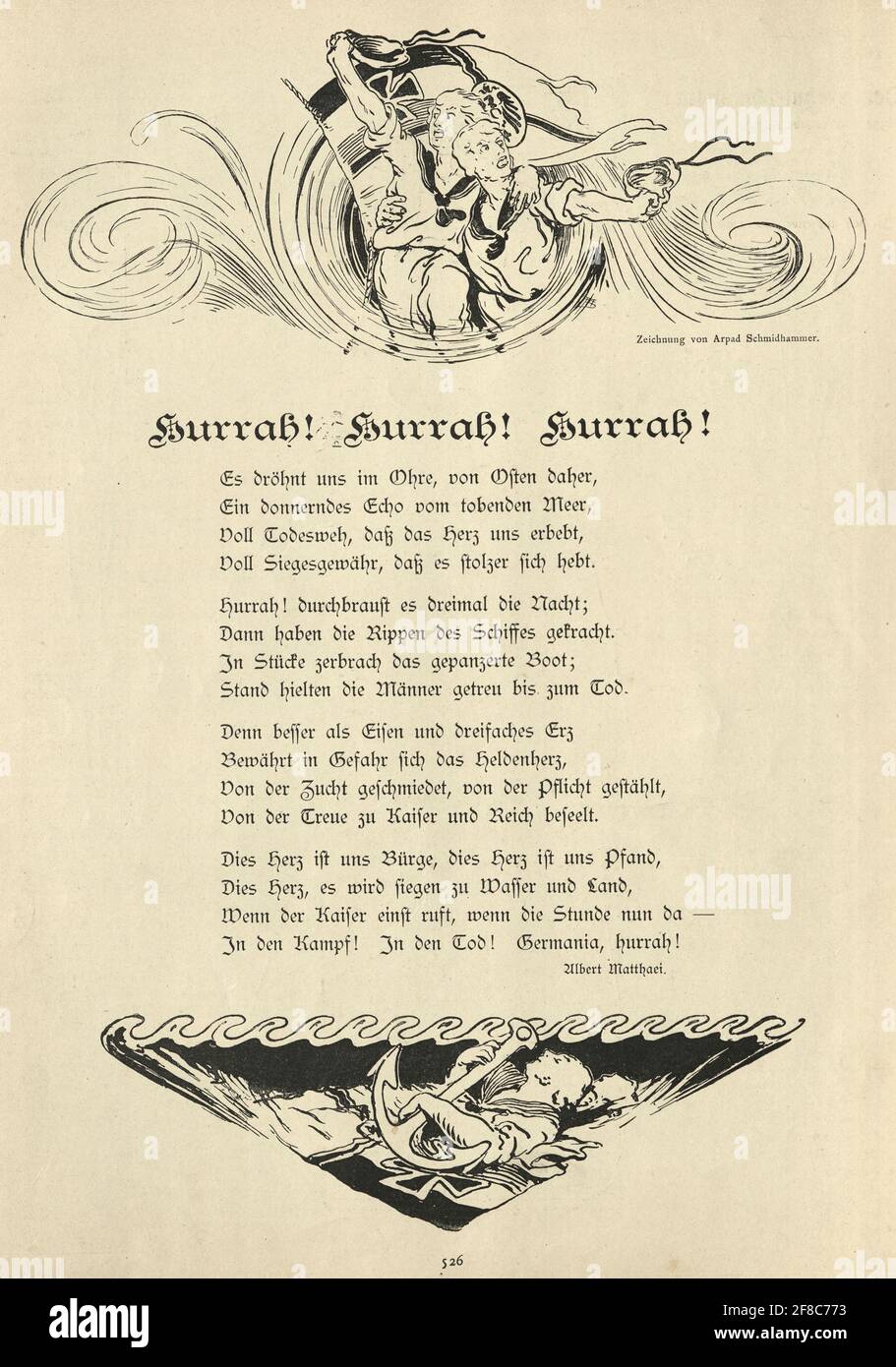 Canzone della Marina imperiale tedesca, 19 ° secolo Foto Stock