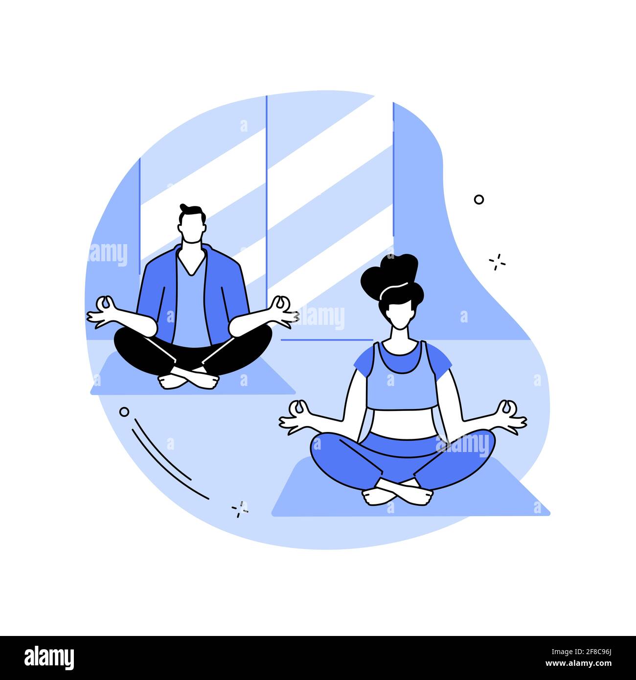 Illustrazione vettoriale del concetto astratto della scuola di yoga. Illustrazione Vettoriale