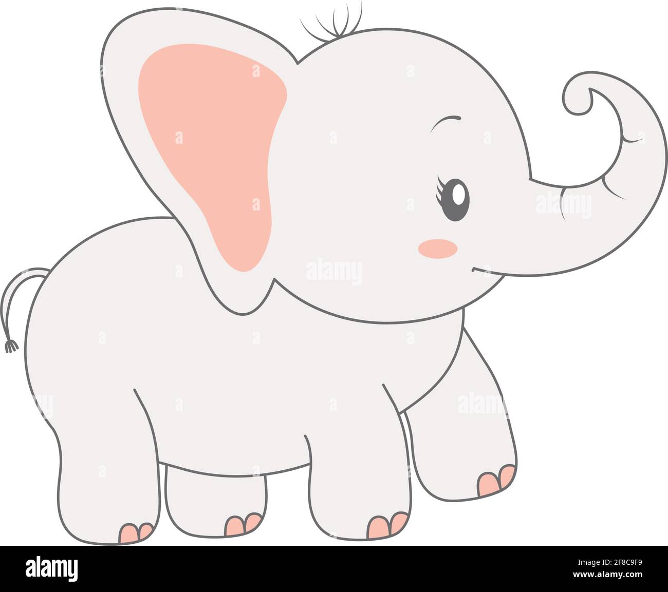 Carino Baby Elephant Illustrazione Vettoriale