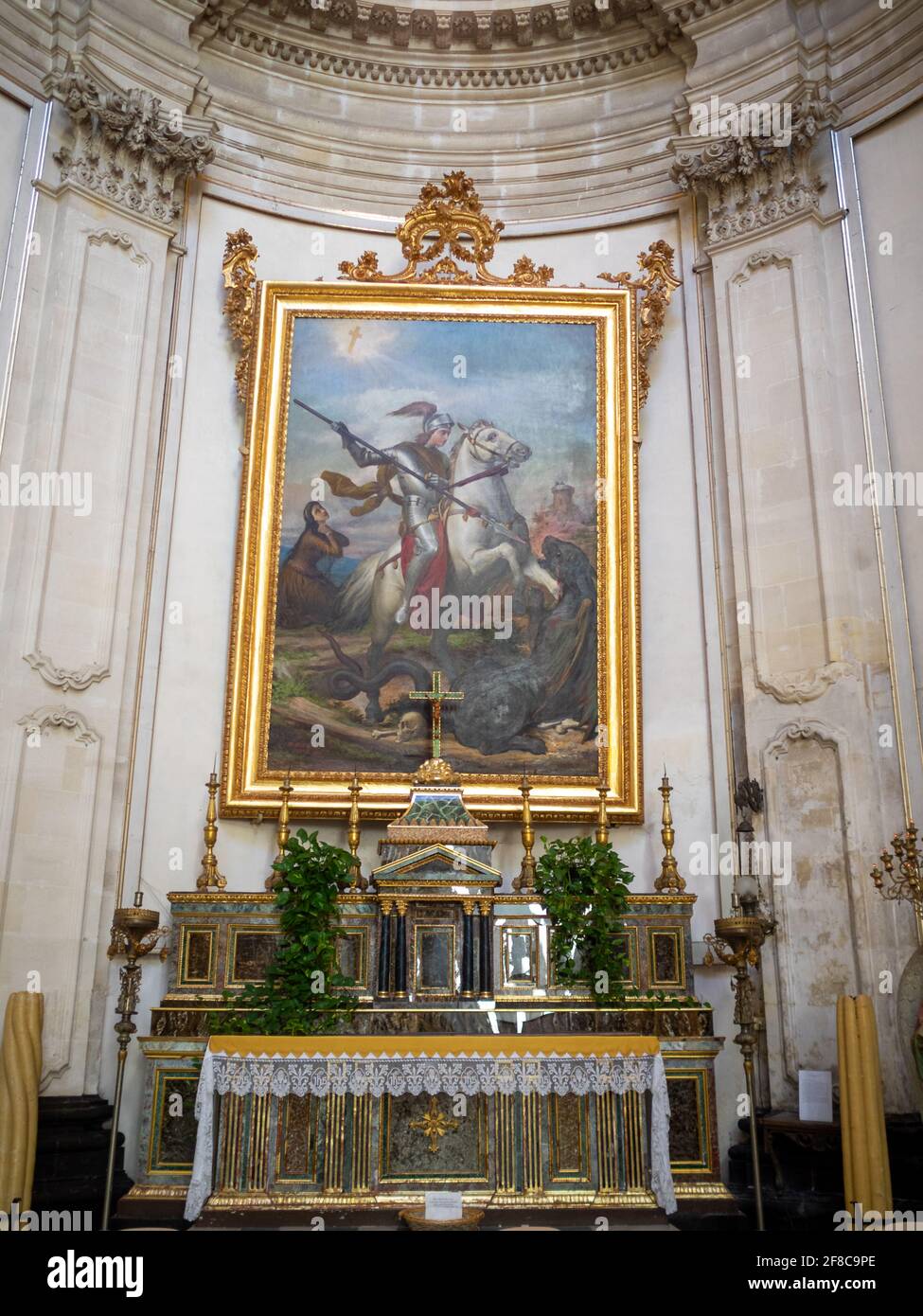 Altare di San Giorgio, Duomo di San Giorgio, Ragusa Ibla Foto Stock
