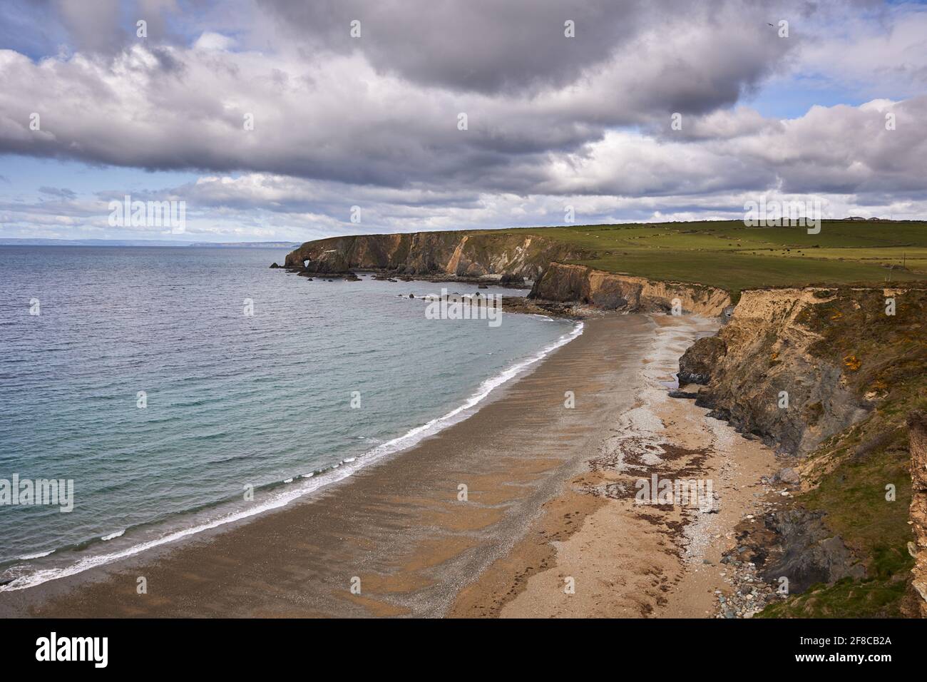 Kilfarrasy Beach. Co.Waterford Coastline, Irlanda Foto Stock