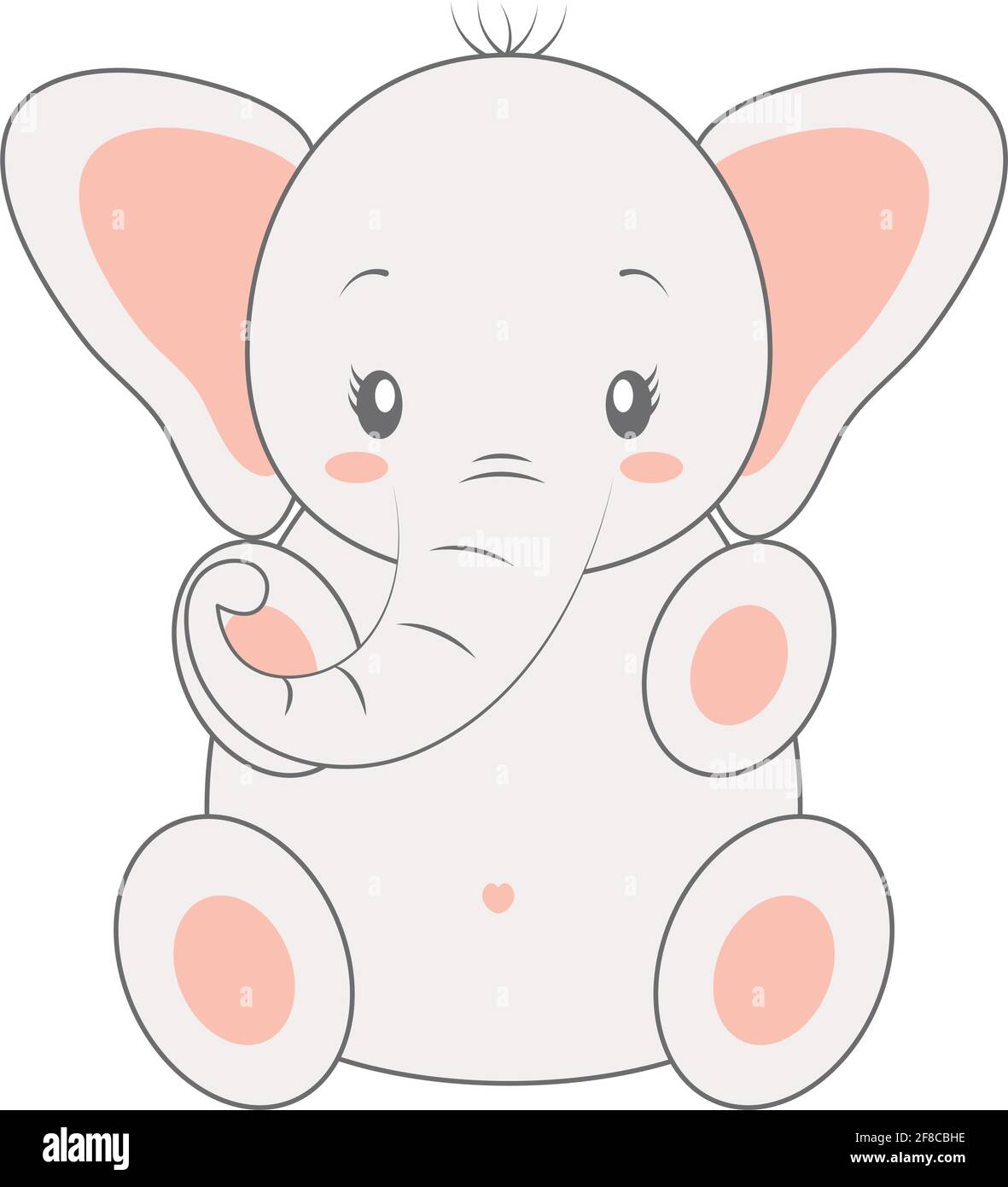 Carino icona di elefante Illustrazione Vettoriale