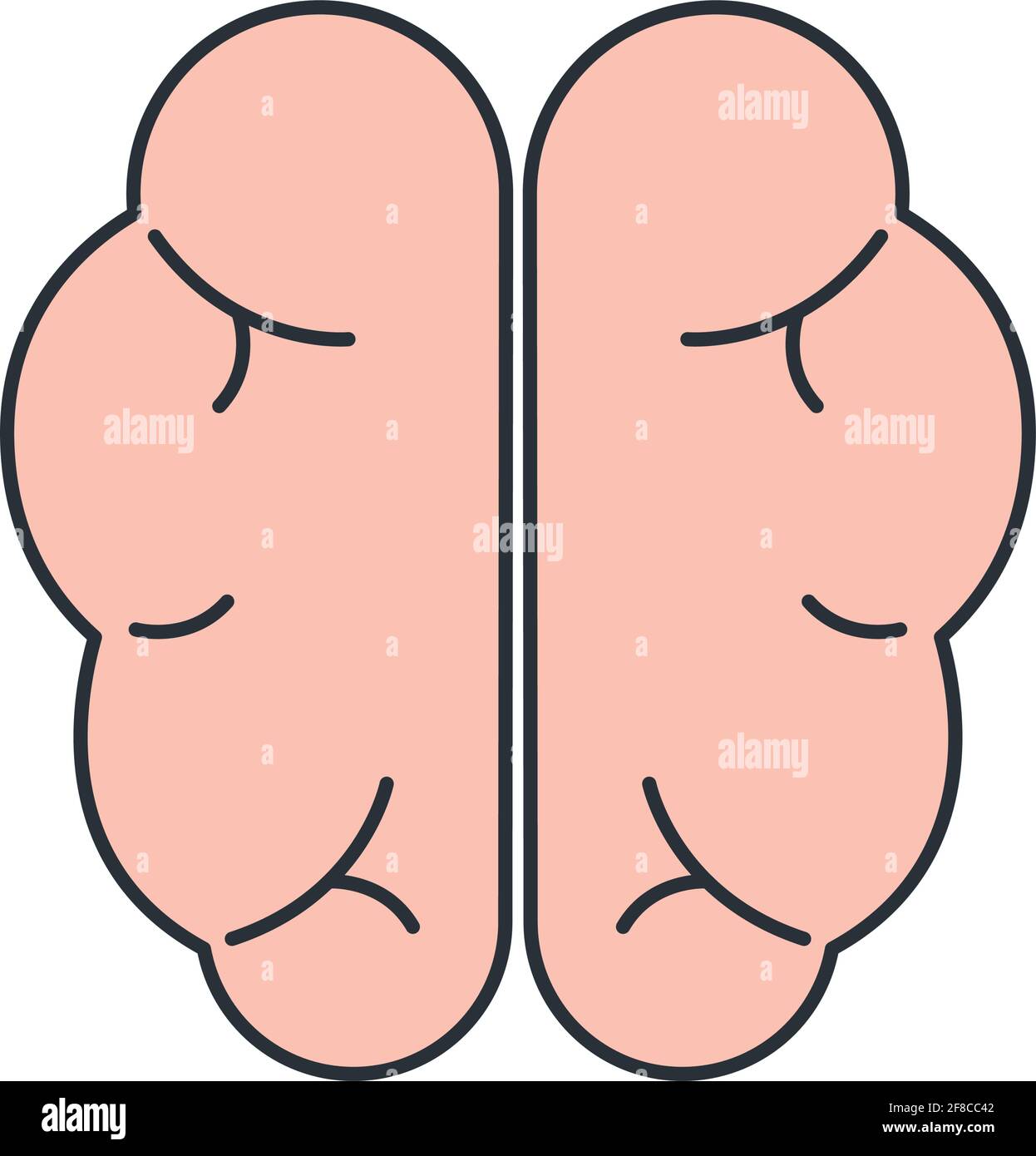 icona del cervello rosa Illustrazione Vettoriale