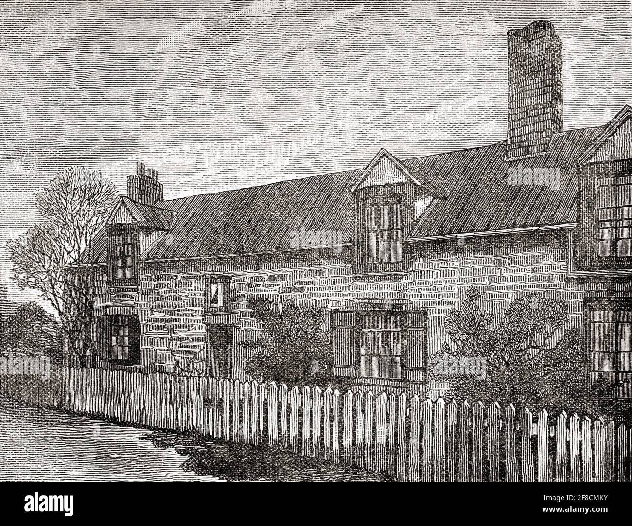 Dial Cottage, West Moor, Killingworth, Newcatle Upon Tyne, Inghilterra. Sede di George Stephenson. George Stephenson, 1781 – 1848. Ingegnere civile britannico e ingegnere meccanico. Da grandi ingegneri, pubblicato circa 1890 Foto Stock
