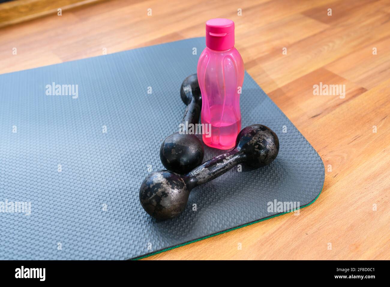 Sport fitness yoga accessori da vicino Foto Stock