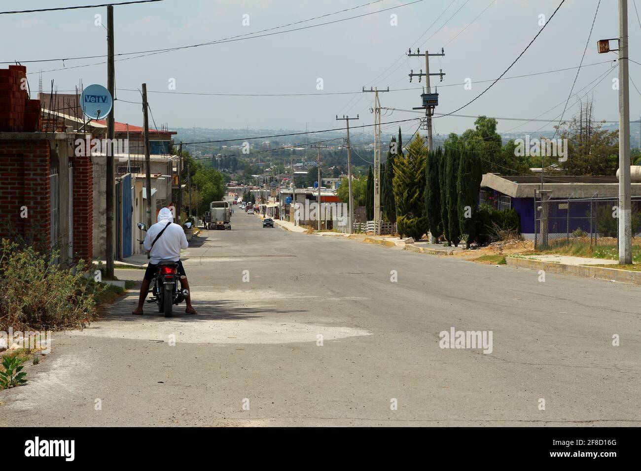 Ampia strada nel comune di Acolman, Messico. Foto Stock