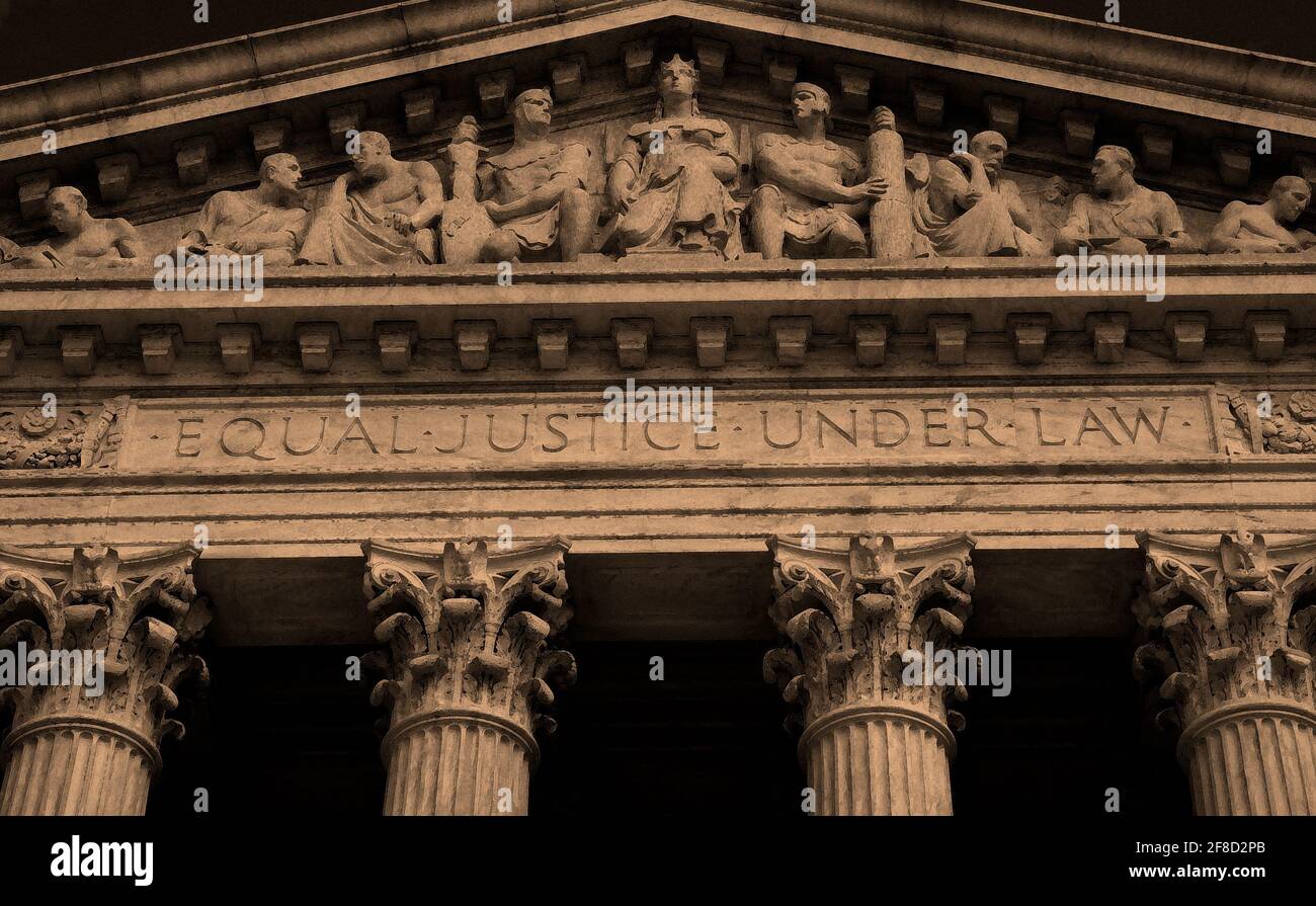 Il Palazzo della Corte Suprema degli Stati Uniti a Washington, D.C., colorato digitalmente per l'effetto artista. Foto Stock