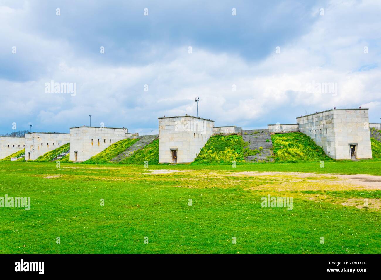 Vista delle rovine dello stadio di sport nazista all'interno del rally nsdap a Nurnberg, Germania Foto Stock